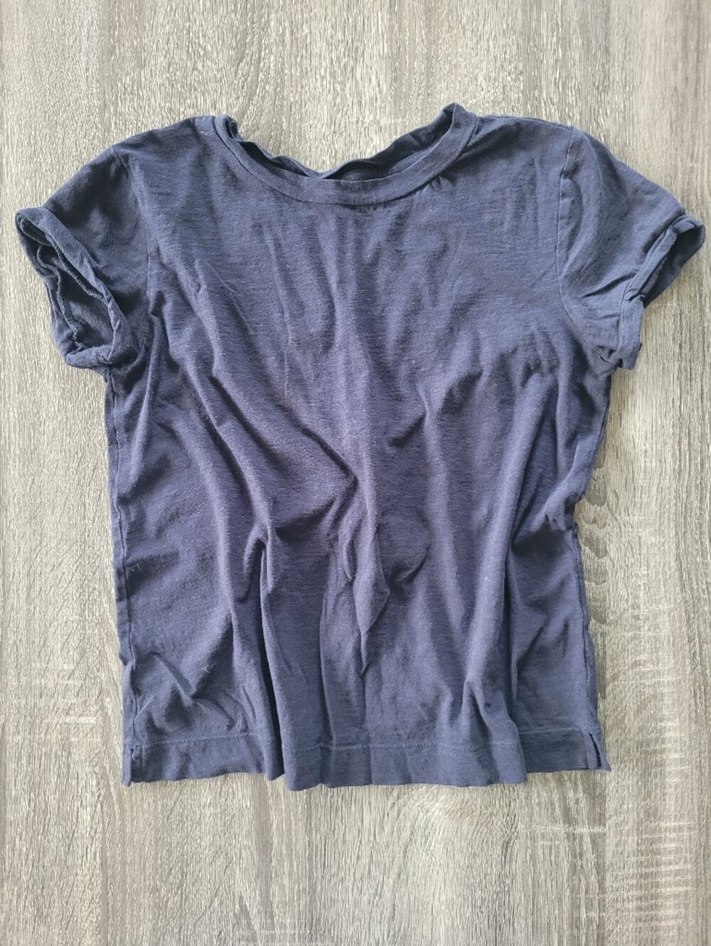 LOFT Navy Short Sleeve Cotton Tee